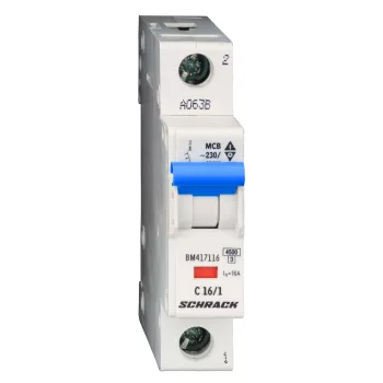   SCHRACK - Kismegszakító C 16A, 1 pólusú, 4,5kA - BM417116--