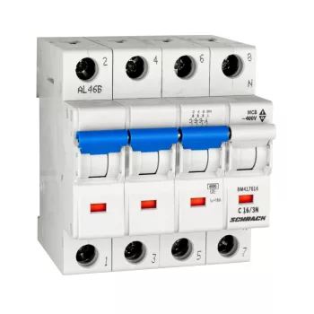 SCHRACK - Kismegszakító C 16A, 3+N 4,5kA - BM417816--