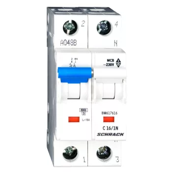 SCHRACK - Kismegszakító, C 16A, 1+N, 6kA - BM617616--