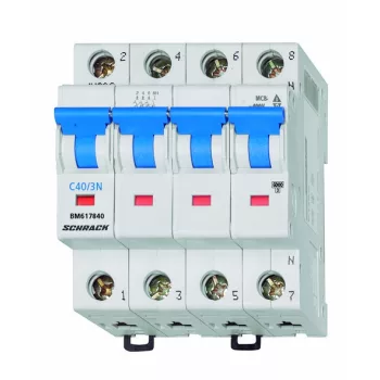 SCHRACK - Kismegszakító, C 40A, 3+N, 6kA - BM617840--