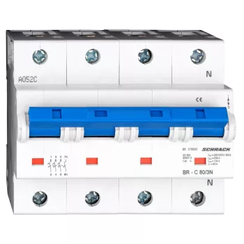   SCHRACK - Nagyáramú kismegszakító, C 80A, 3+N 20kA - BR578800--