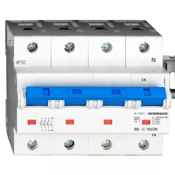  SCHRACK - Nagyáramú kismegszakító, C 100A, 3+N 20kA - BR578910--