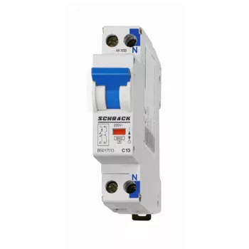 SCHRACK - Kismegszakító C 13A, 1+N, 6kA, 1KE - BS017513--