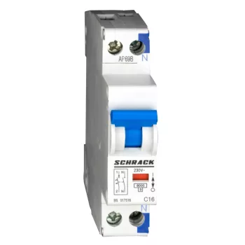 SCHRACK - Kismegszakító C 16A, 1+N, 6kA, 1KE - BS017516--