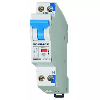 SCHRACK - Kismegszakító C 4A, 1+N, 4,5kA, 1KE - BS417504--