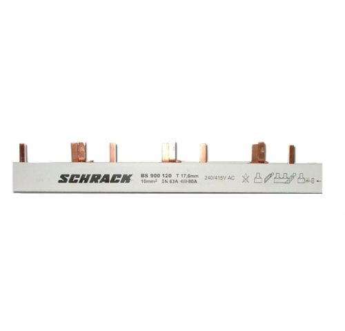 SCHRACK - BS900120 Sínezés, nyelves, 3 pólusú, 10mm², 1m