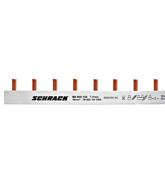 SCHRACK - Nyelves sínezés Neozed aljzathoz, 3 pólusú, 16mm², 1m For D02-sockets, Tytan II, Coron II - BS900134--