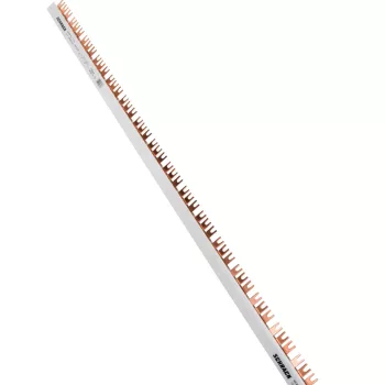   SCHRACK - Villás sínezés 3P, kitörhető, 10mm², 1m Kitörhető, mindkét oldalon rövidíthető, KE=17,8mm, alkalmas az AMPARO és BC, BM és BO sorozatú termékekhez - BSA90113--
