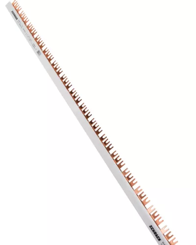 SCHRACK - Villás sínezés 3P, kitörhető, 10mm², 1m Kitörhető, mindkét oldalon rövidíthető, KE=17,8mm, alkalmas az AMPARO és BC, BM és BO sorozatú termékekhez - BSA90113--