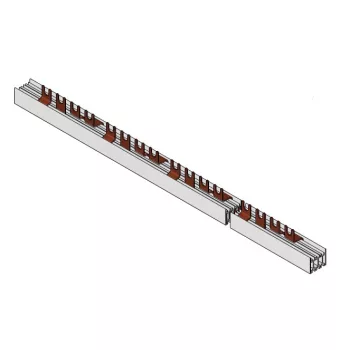   SCHRACK - Villás sínezés 4P, L1/L2/L3/N/segédérintkező, 10mm²,1m Fázissorrend-nyomtatás nélkül (bal vagy jobb N-nel is alkalmas), mindkét oldalon rövidíthető, TE=17,8 mm - BSB00125--