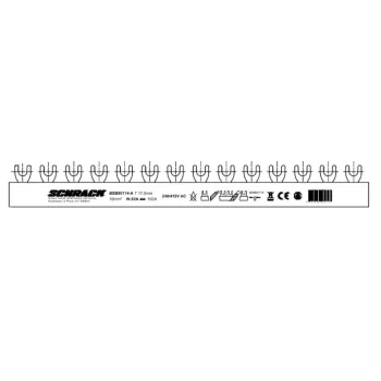   SCHRACK - Villás sínezés, 18mm, 3-pol. 16mm², 1m, nem kitörhető Nem kitörhető, mindkét oldalon rövidíthető, 1 KE= 17,8mm - BSB90114-A