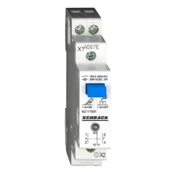   SCHRACK - Sorbaépíthető nyomógomb, 1z+1ny, 16A + LED 230V AC/DC 1KE - BZ117531--