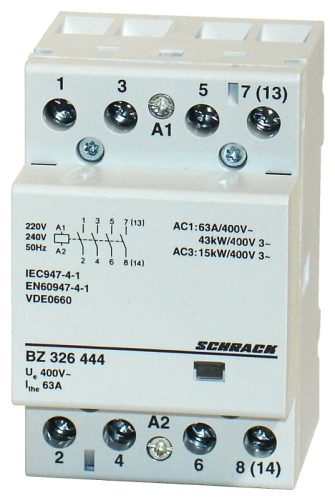 SCHRACK-BZ326444 Sorbaépíthető mágneskapcsoló 63A/15kW, 4z, 230V AC 3KE