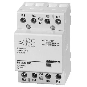   SCHRACK - Sorbaépíthető mágneskapcsoló 63A, 4ny, 24V AC 3KE - BZ326458--