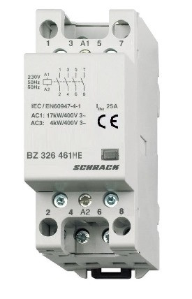 SCHRACK-BZ326461ME AMPARO sorbaépíthető mágneskapcsoló 25A, 4z, 230V AC 2KE