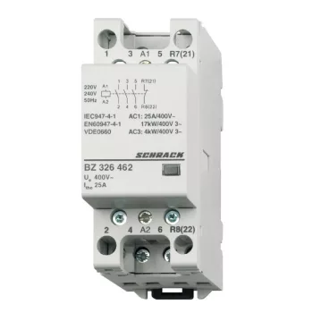   SCHRACK - Sorbaépíthető mágneskapcsoló 25A/4kW, 3z+1ny, 24V AC 2KE - BZ326462--