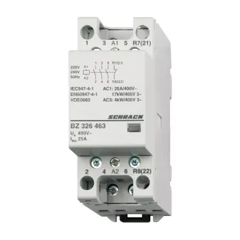   SCHRACK - Sorbaépíthető mágneskapcsoló 25A/4kW, 3z+1ny, 230V AC 2KE - BZ326463--