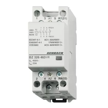   SCHRACK - Sorbaépíthető mágneskapcsoló 25A, 3z+1ny, 230V ACDC 2KE - BZ326463VM