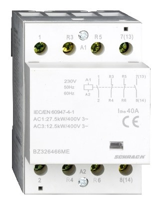 SCHRACK-BZ326466ME AMPARO sorbaépíthető mágneskapcsoló 40A, 2z+2ny, 230V AC 3KE