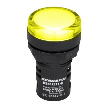   SCHRACK - Kompakt jelzőlámpa, LED, 24V AC/DC, sárga - BZ501211-B