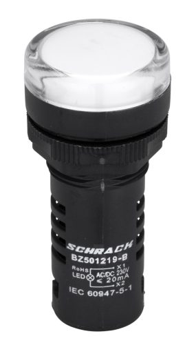 SCHRACK-BZ501219B Kompakt jelzőlámpa, LED, 230V AC/DC, fehér