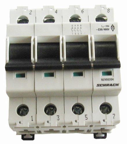 SCHRACK - BZ900204 Sorbaépíthető leválasztó kapcsoló, 100A, 4 pólusú, 4KE