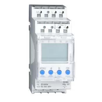   SCHRACK - Digitális alkonykapcsoló külső érzékelővel, Tempus Lux 2-2000lx, max. 2600W, DIN sínre szerelhető - BZT17D011-
