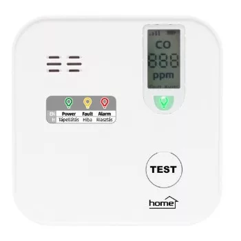   SOMOGYI ELEKTRONIC - CO10SMART - HOME szén-monoxid vészjelző, Tuya, WiFi , LCD kijelző, elemes, 5 év elem élettartam, 10 év érzékelő élettartam, CO