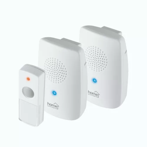 SOMOGYI ELEKTRONIC - DBS 1001DC - Vez.n. csengő szett, 2 csengő, 1 nyomógomb, 100m, övcsipesz