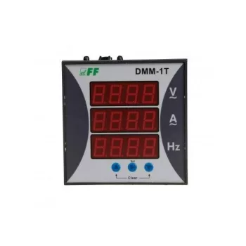   F&F Filipowski - DMM-1T - Multiméter, 1 fázis, áramerősség, feszültség és frekvencia kijelzés, előlapra, szerelhető - HD Hungária - DMM-1T