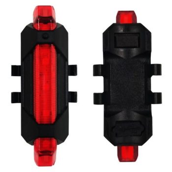 Entac Biciklilámpa Műanyag 2W Piros Újratölthető