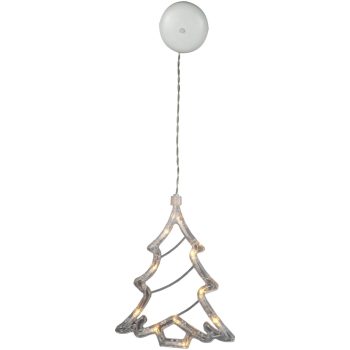   Entac Karácsonyi Ablakdekoráció Karácsonyfa 10 LED WW 3xAAA nt.