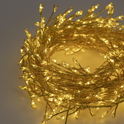 Entac Karácsonyi IP44 400 LED Fürtös Arany Drótfüzér WW 6.7m