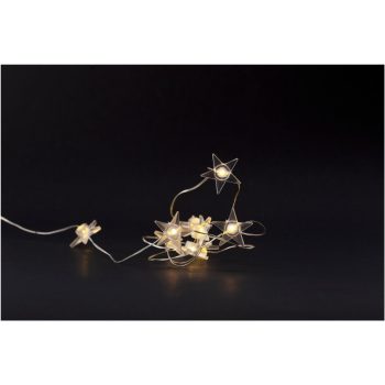   Entac Karácsonyi Beltéri Műanyag Füzér Csillag 10 LED WW 1,3m (2AA nt.)