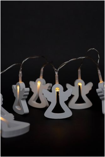 Entac Karácsonyi Beltéri Füzér Fa Angyalka 10 LED WW 1,3m (2AA nt.)