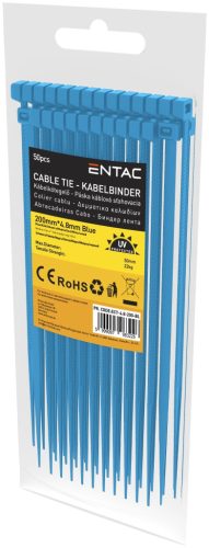 Entac Kábelkötegelő 4.8mmx200mm Kék 50db/csomag