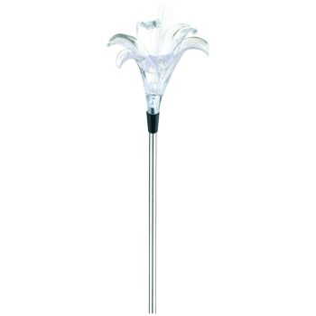   Entac Kerti Szolár Lámpa 340mm RGB Rozsdamentes acél liliom forma