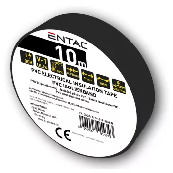 Entac Szigetelőszalag 0.13x19mm Fekete 10m