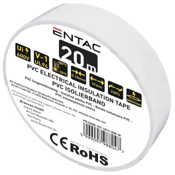 Entac Szigetelőszalag 0.18x19mm Fehér 20m