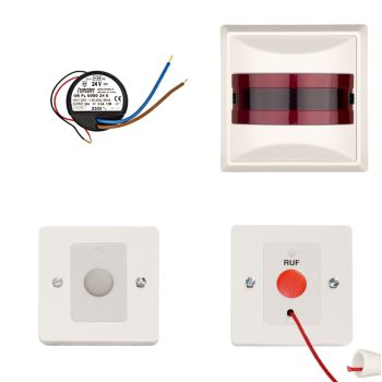   SCHRACK - Mozgássérült WC-szett hófehér, süllyesztett tápegység clear white - EL740124--