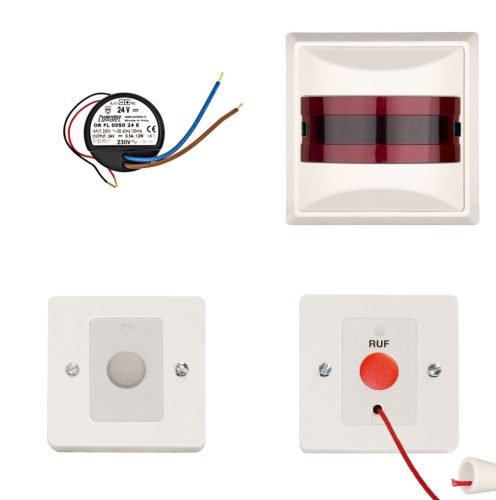 SCHRACK - Mozgássérült WC-szett hófehér, süllyesztett tápegység clear white - EL740124--