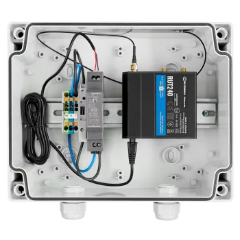   SCHRACK - Külső modem doboz RUT240 routerrel CION Pro és Public Pro-hoz, TOOLLESS RJ45 csatlakozó, SIM-kártya adapter - EMCEXT240-