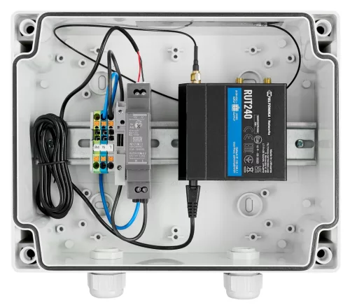 SCHRACK - Külső modem doboz RUT240 routerrel CION Pro és Public Pro-hoz, TOOLLESS RJ45 csatlakozó, SIM-kártya adapter - EMCEXT240-