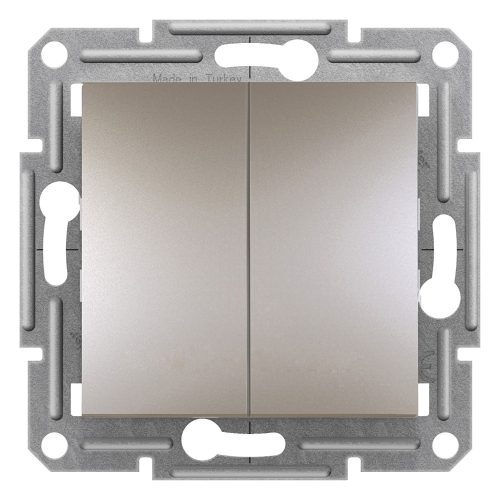 SCHNEIDER EPH0600169 - ASFORA Kettős váltókapcsoló, rugós bekötés, bronz (106+6)