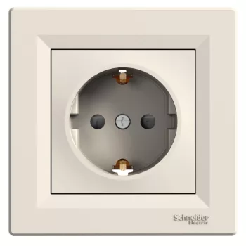   SCHNEIDER EPH2900223 - ASFORA 2P+F csatlakozóaljzat, biztonsági zsaluval, csavaros, kerettel, bézs