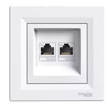   SCHNEIDER EPH4400121 - ASFORA 2xRJ45 Cat5e UTP aljzat, fehér 