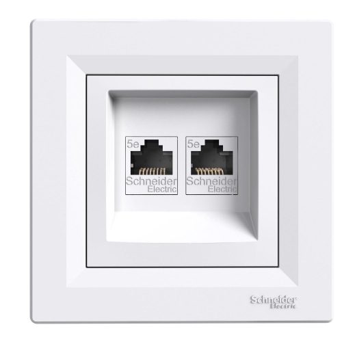 SCHNEIDER EPH4400121 - ASFORA 2xRJ45 Cat5e UTP aljzat, fehér