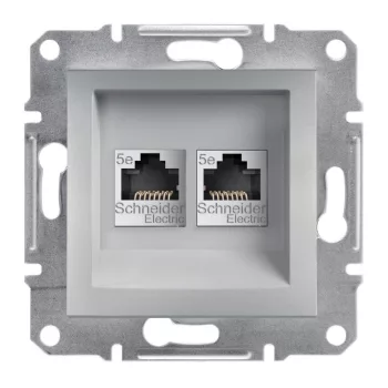   SCHNEIDER EPH4400161 - ASFORA 2xRJ45 Cat5e UTP aljzat, alumínium 