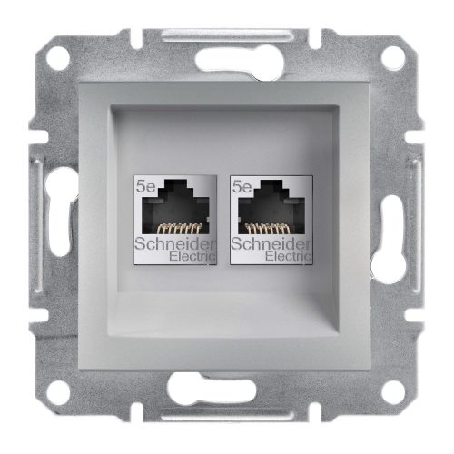 SCHNEIDER EPH4400161 - ASFORA 2xRJ45 Cat5e UTP aljzat, alumínium 