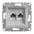 SCHNEIDER EPH4400161 - ASFORA 2xRJ45 Cat5e UTP aljzat, alumínium 